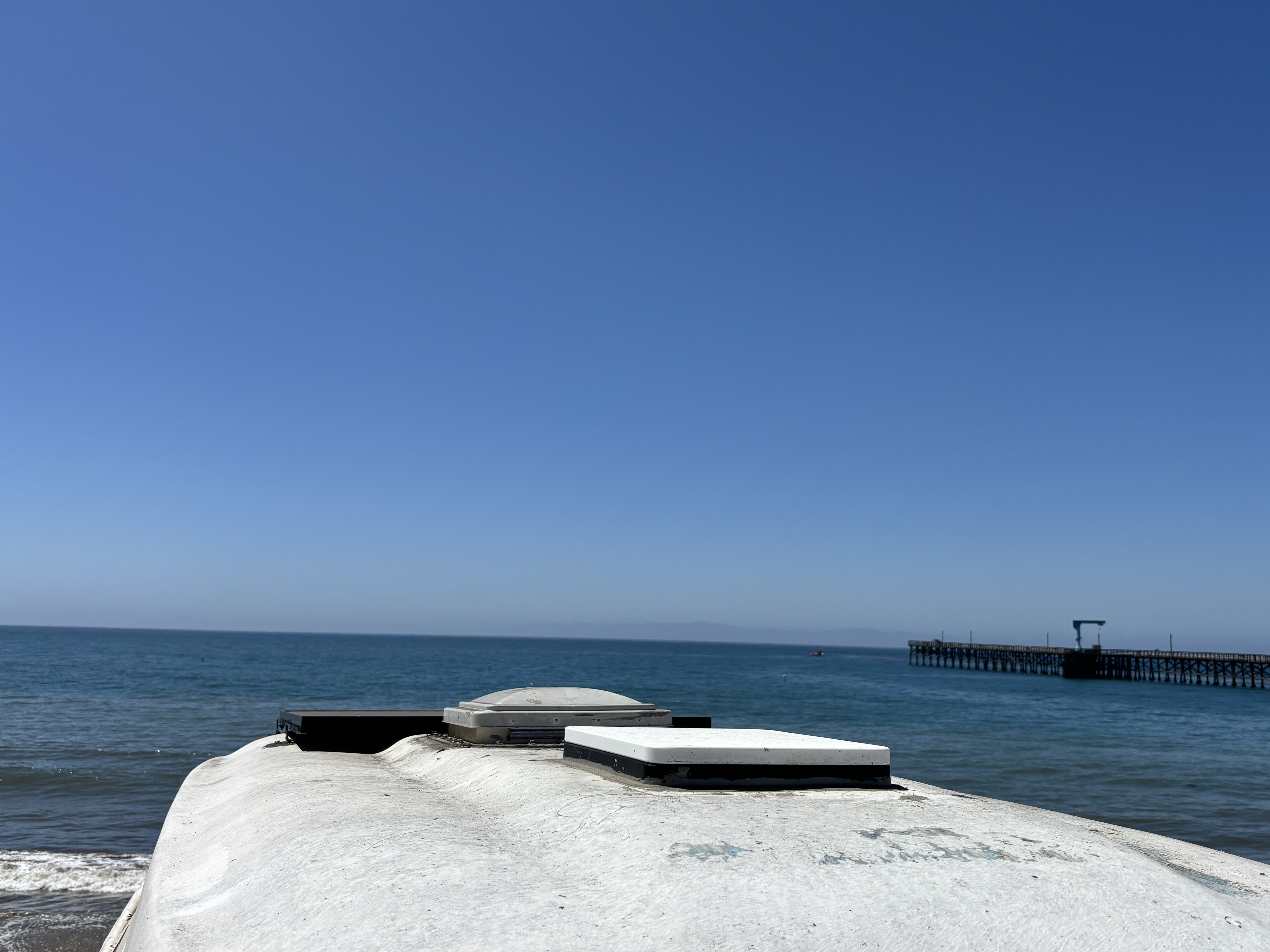 Starlink equipment installed on a vehicle roof at Goleta Beach during investigation testing.